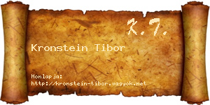 Kronstein Tibor névjegykártya